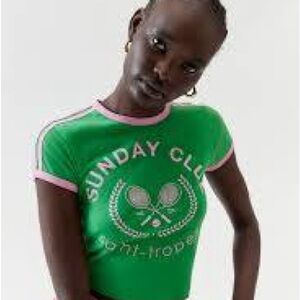 Urban Outfitters Green and Pink Short Sleeve